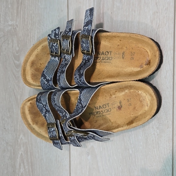 Naot Women 3 Strps Leather Sandals shoes sz 37/6 - Picture 5 of 12